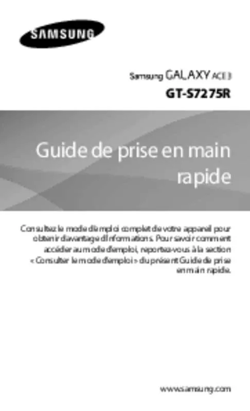 Mode d'emploi SAMSUNG GALAXY ACE 3 4 POUCES - GT-S7275R