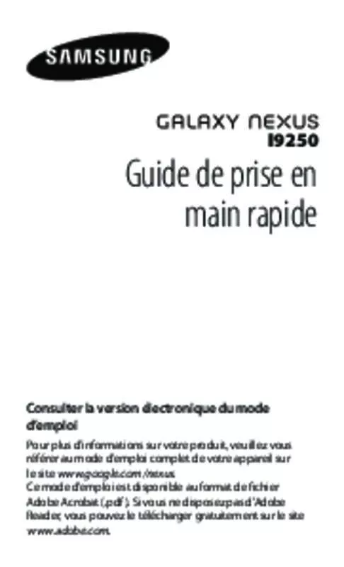 Mode d'emploi SAMSUNG GALAXY NEXUS GT-I9250