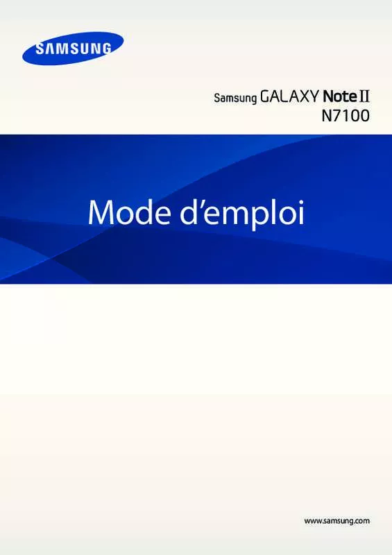 Mode d'emploi SAMSUNG GALAXY NOTE 2 5.5 POUCES - GT-N7100