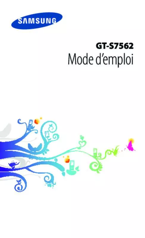 Mode d'emploi SAMSUNG GALAXY S DUOS GT-S7562