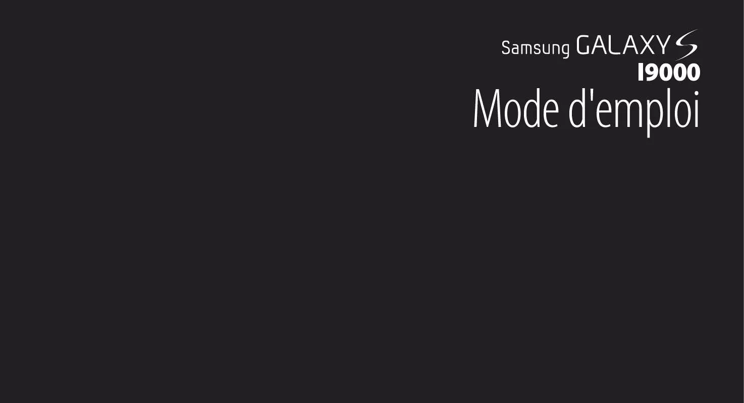 Mode d'emploi SAMSUNG GALAXY S GT-I9000