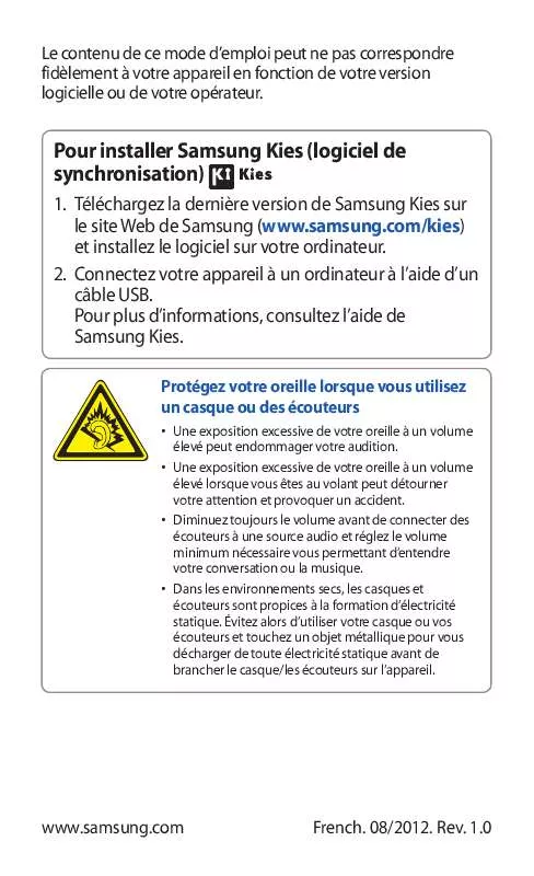 Mode d'emploi SAMSUNG GALAXY TAB 2 (10.1)