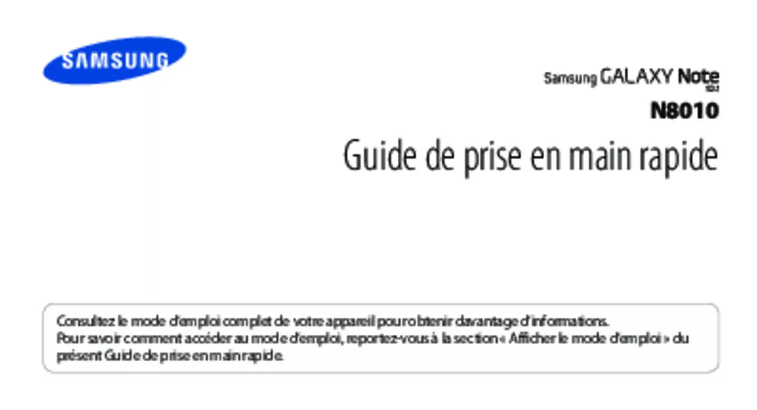 Mode d'emploi SAMSUNG GALAXY TAB A10