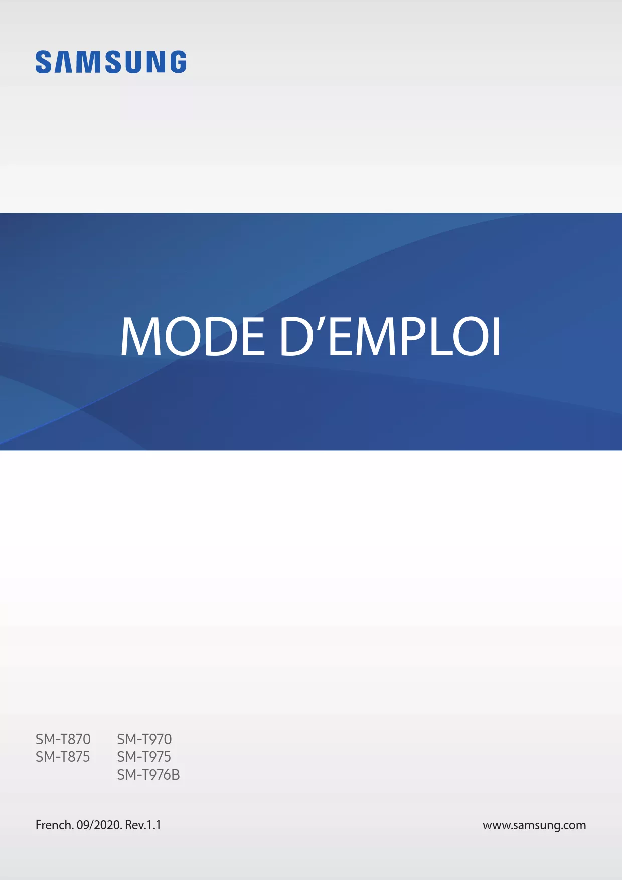 Mode d'emploi SAMSUNG GALAXY TAB S7 11 SM-T870