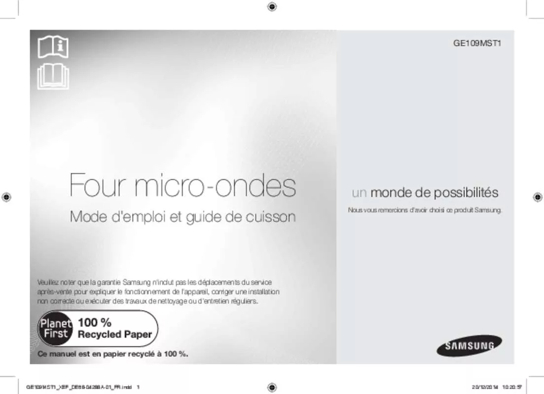 Mode d'emploi SAMSUNG GE109MST1