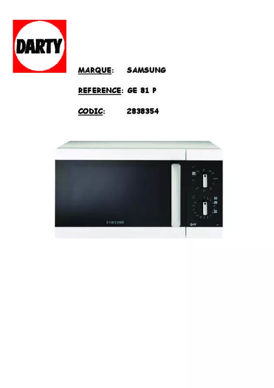 Mode d'emploi SAMSUNG GE81WS