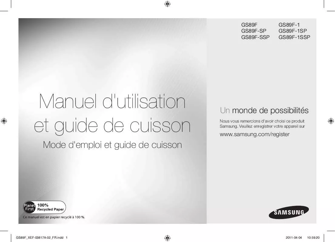 Mode d'emploi SAMSUNG GS89F-1SSP