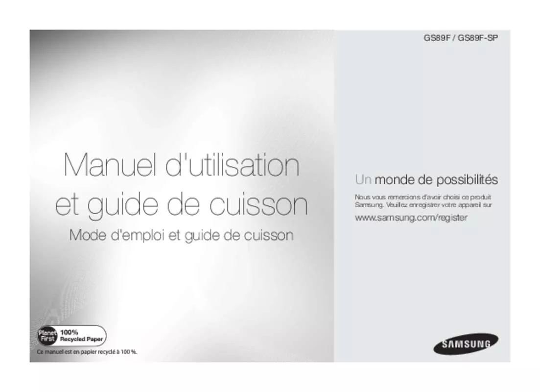 Mode d'emploi SAMSUNG GS89F1SP