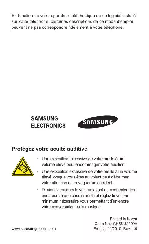 Mode d'emploi SAMSUNG GT-C3530