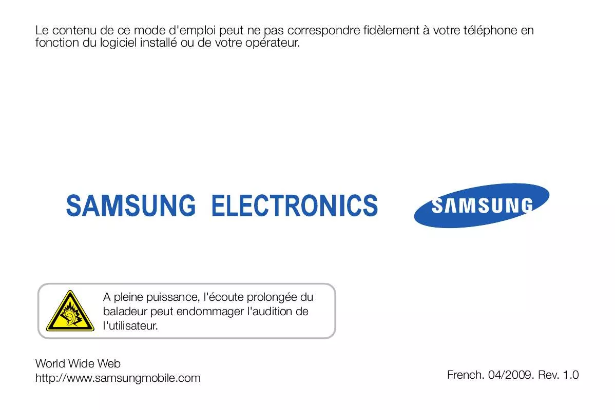 Mode d'emploi SAMSUNG GT-C6625