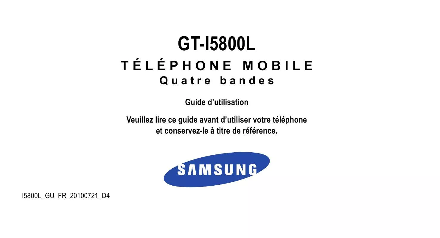 Mode d'emploi SAMSUNG GT-I5800L