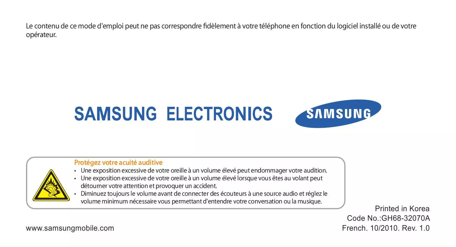 Mode d'emploi SAMSUNG GT-I8700/M8