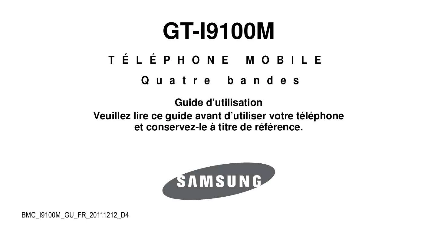 Mode d'emploi SAMSUNG GT-I9100M