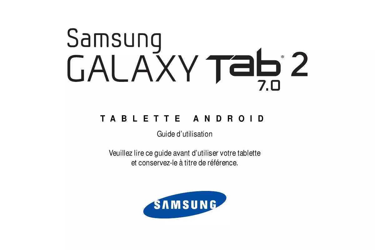 Mode d'emploi SAMSUNG GALAXY TAB 2 7.0/GT-P3113