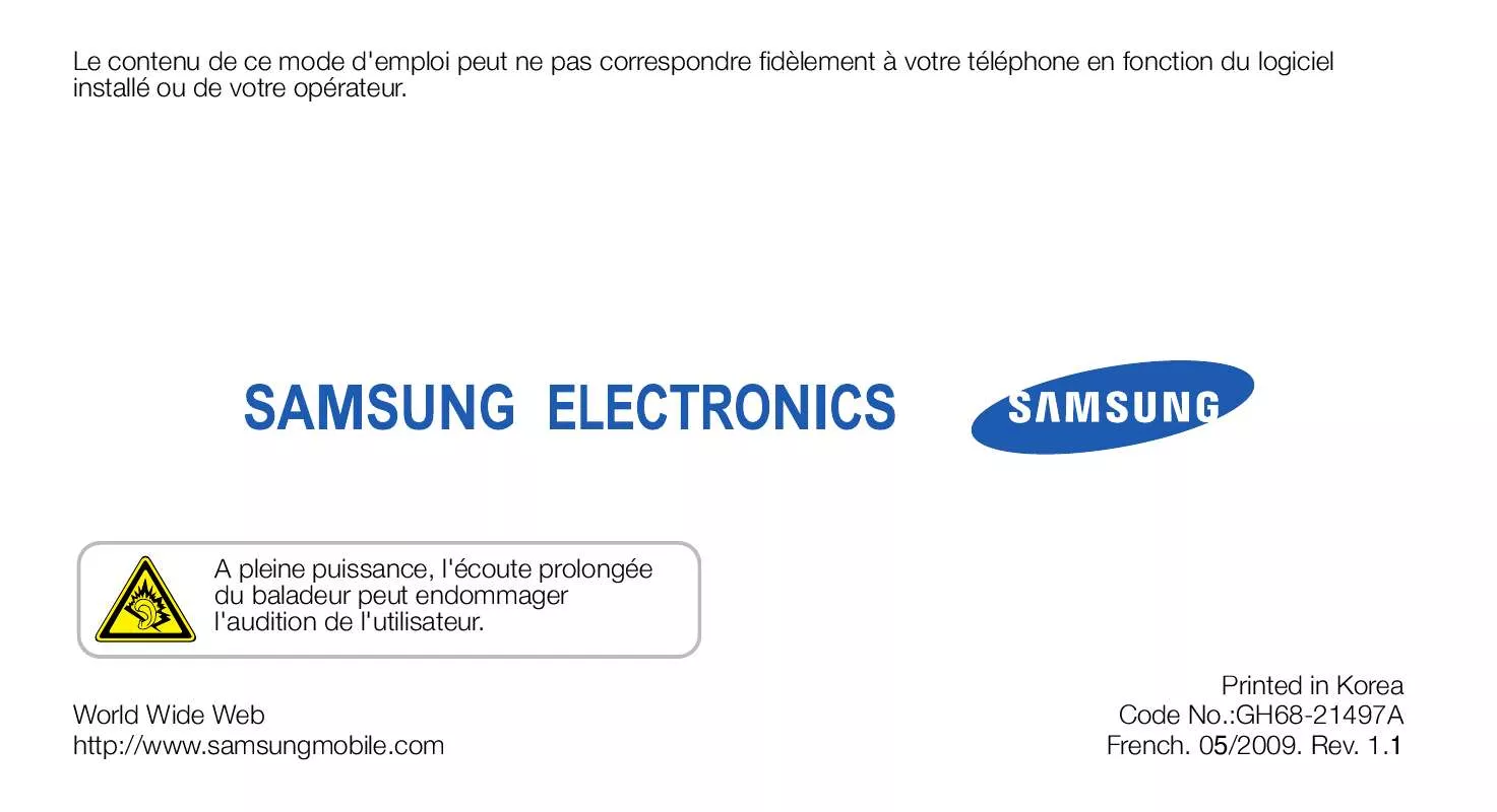 Mode d'emploi SAMSUNG GT-S7350