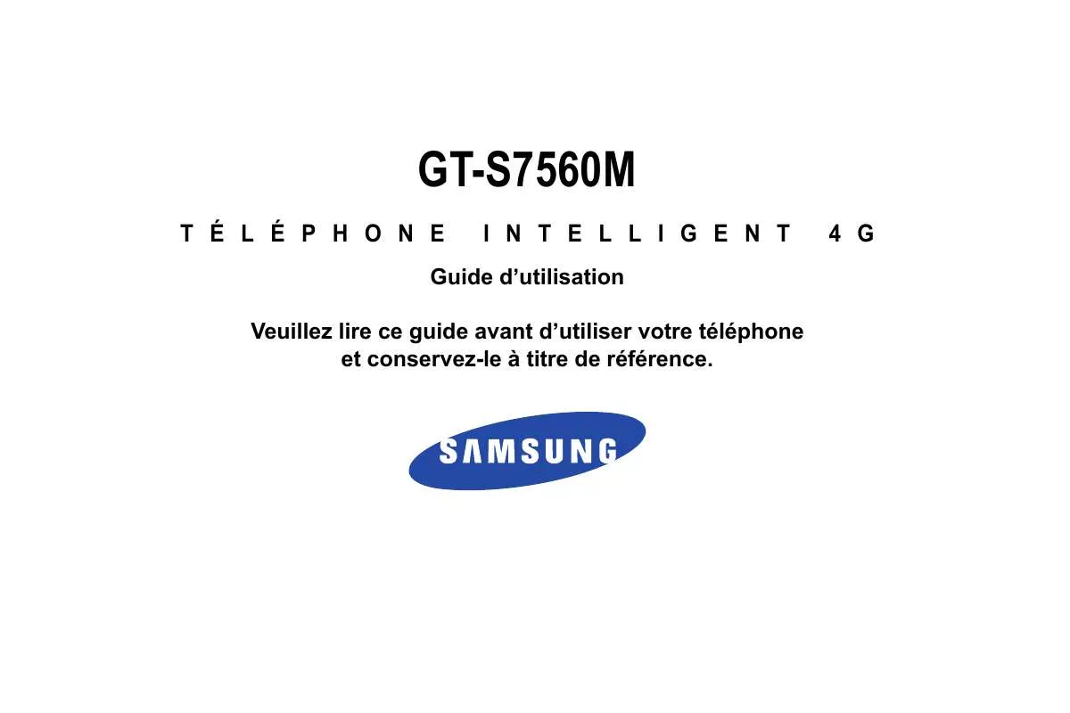 Mode d'emploi SAMSUNG GT-S7560M