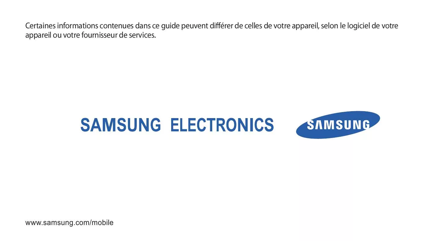 Mode d'emploi SAMSUNG GT-S8500M