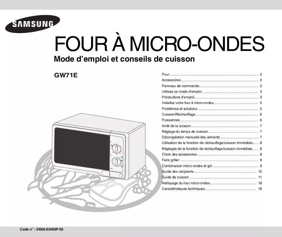 Mode d'emploi SAMSUNG GW71E-B