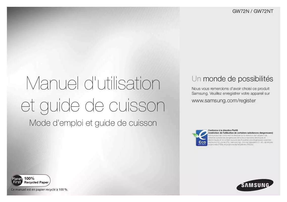 Mode d'emploi SAMSUNG GW72N/XEN