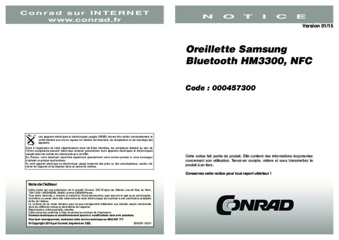 Mode d'emploi SAMSUNG HM1350