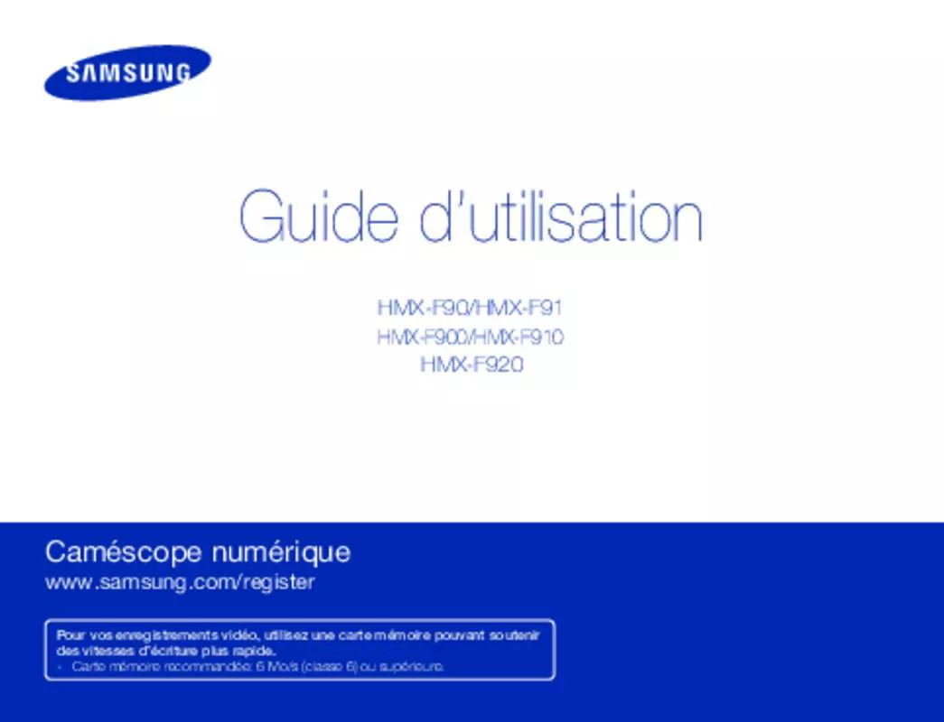 Mode d'emploi SAMSUNG HMX-F90WN