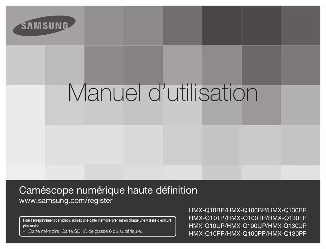 Mode d'emploi SAMSUNG HMX-Q10BP