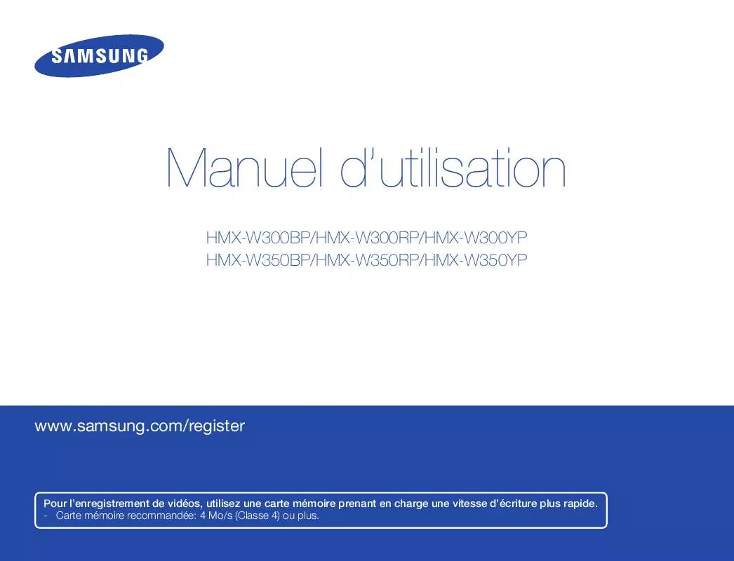 Mode d'emploi SAMSUNG HMX-W350RP