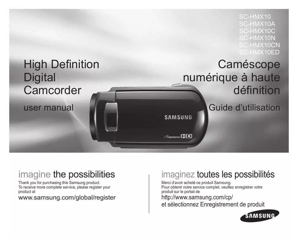 Mode d'emploi SAMSUNG HMX-10A