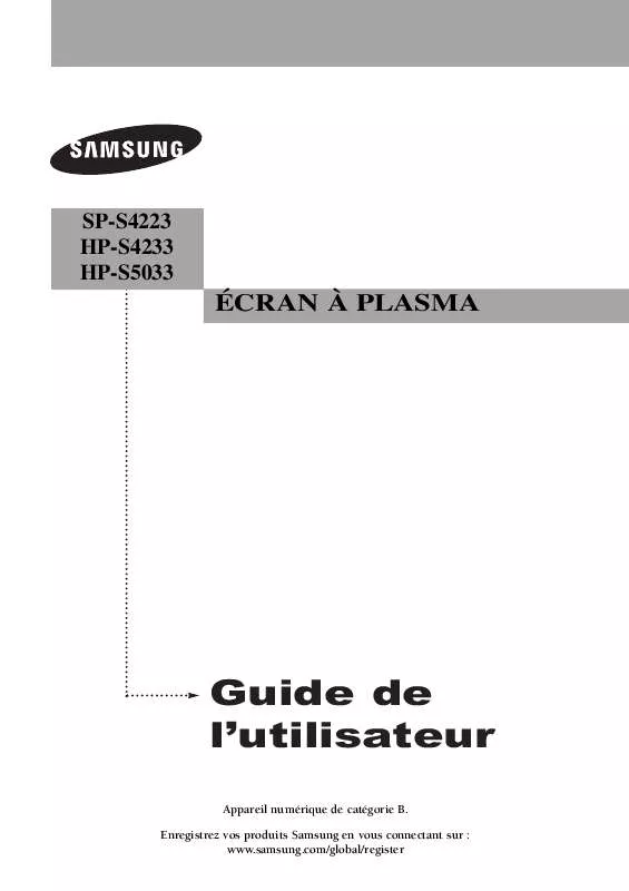 Mode d'emploi SAMSUNG HP-S5033