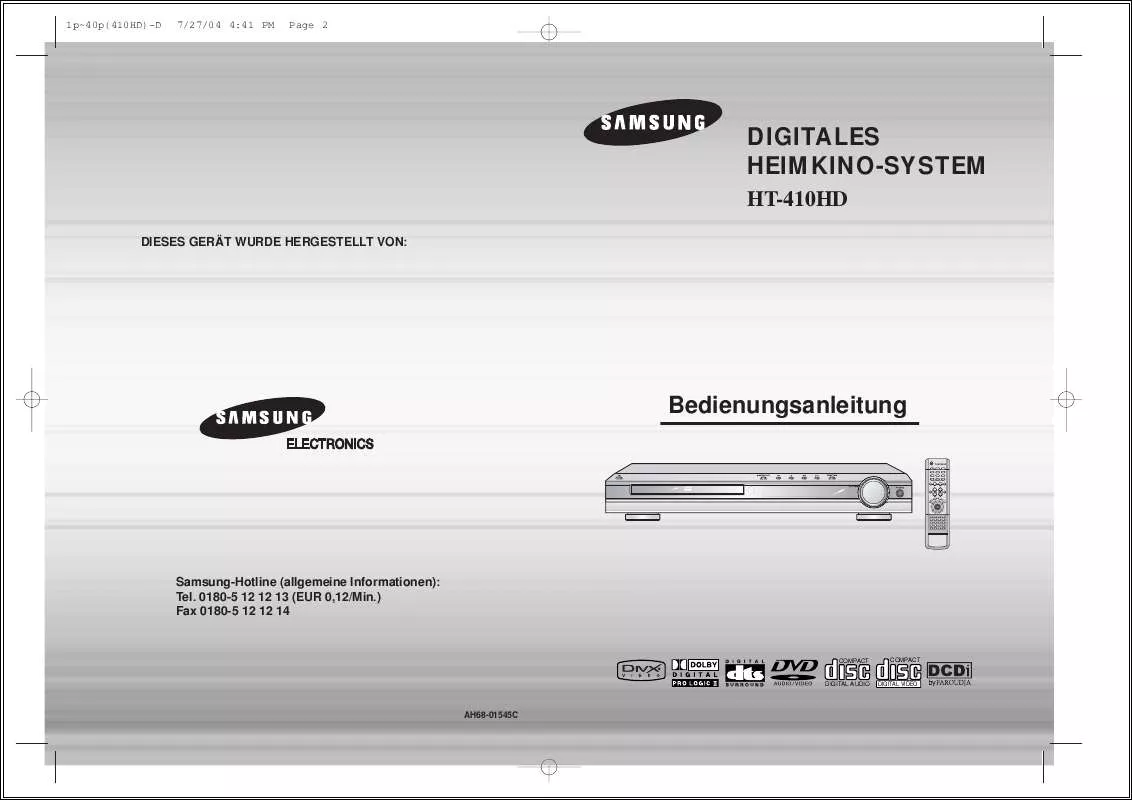 Mode d'emploi SAMSUNG HT-410