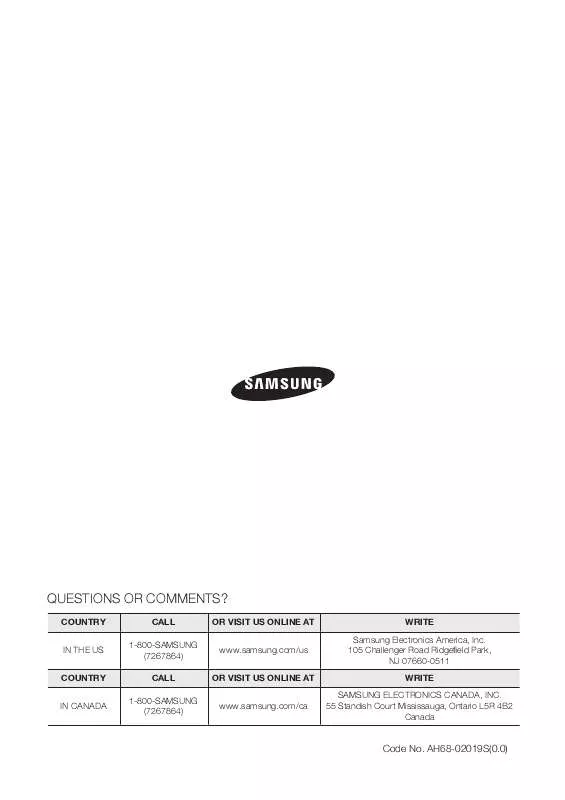 Mode d'emploi SAMSUNG HT-BD2