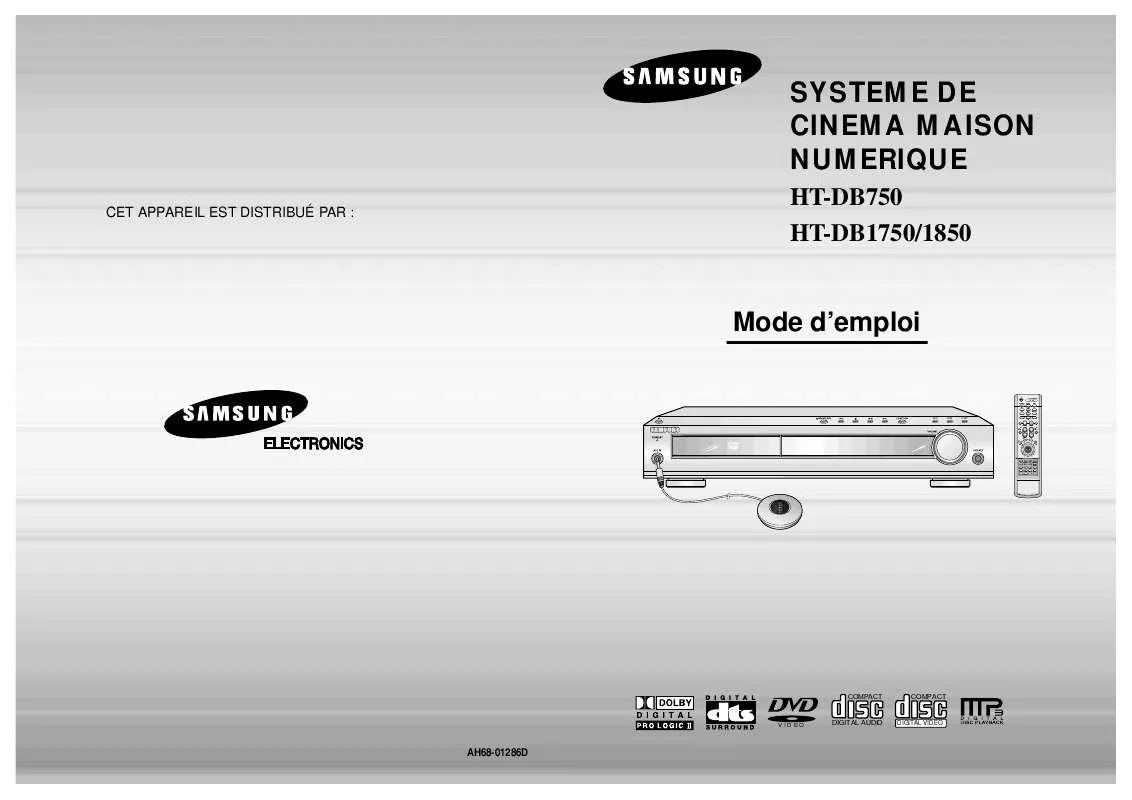 Mode d'emploi SAMSUNG HT-DB1750