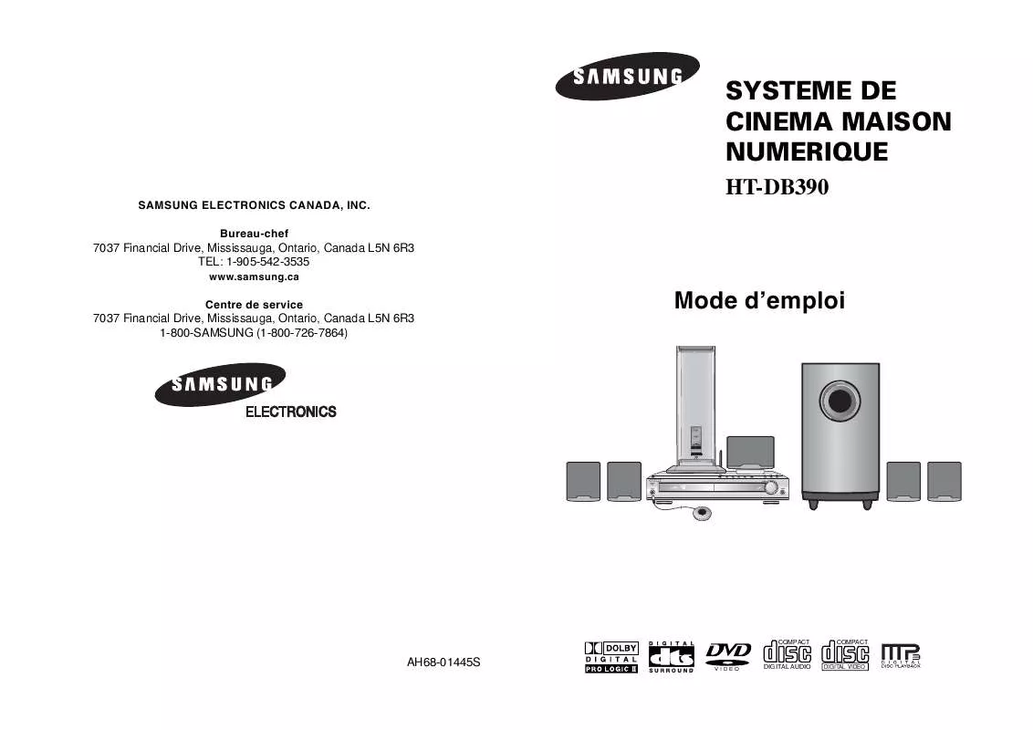 Mode d'emploi SAMSUNG HT-DB390