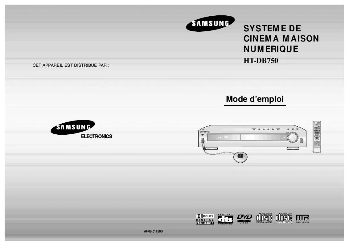 Mode d'emploi SAMSUNG HT-DB750