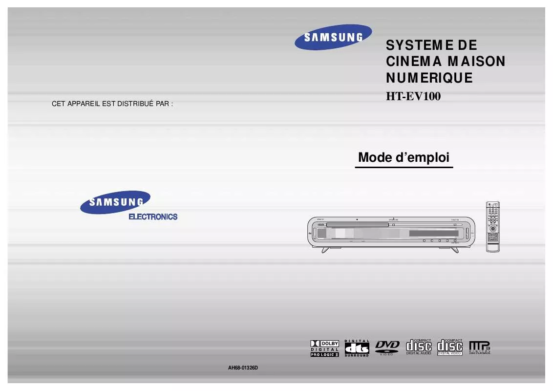 Mode d'emploi SAMSUNG HT-EV100