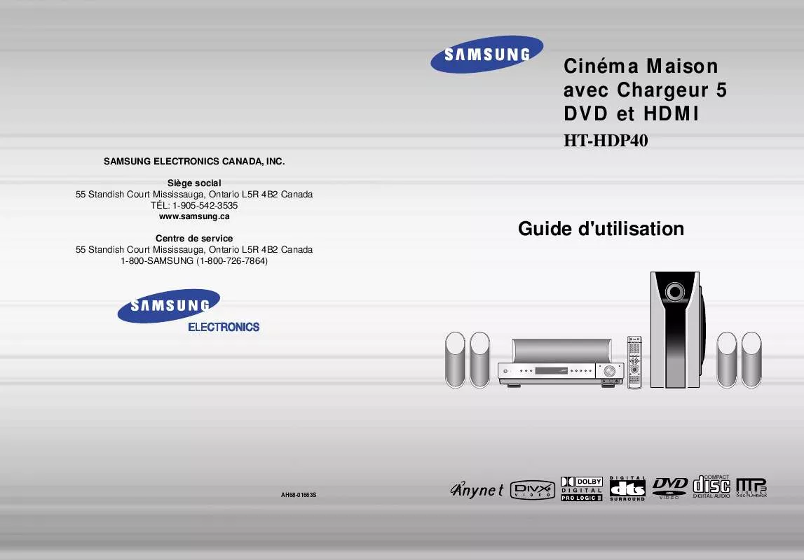 Mode d'emploi SAMSUNG HT-HDP40