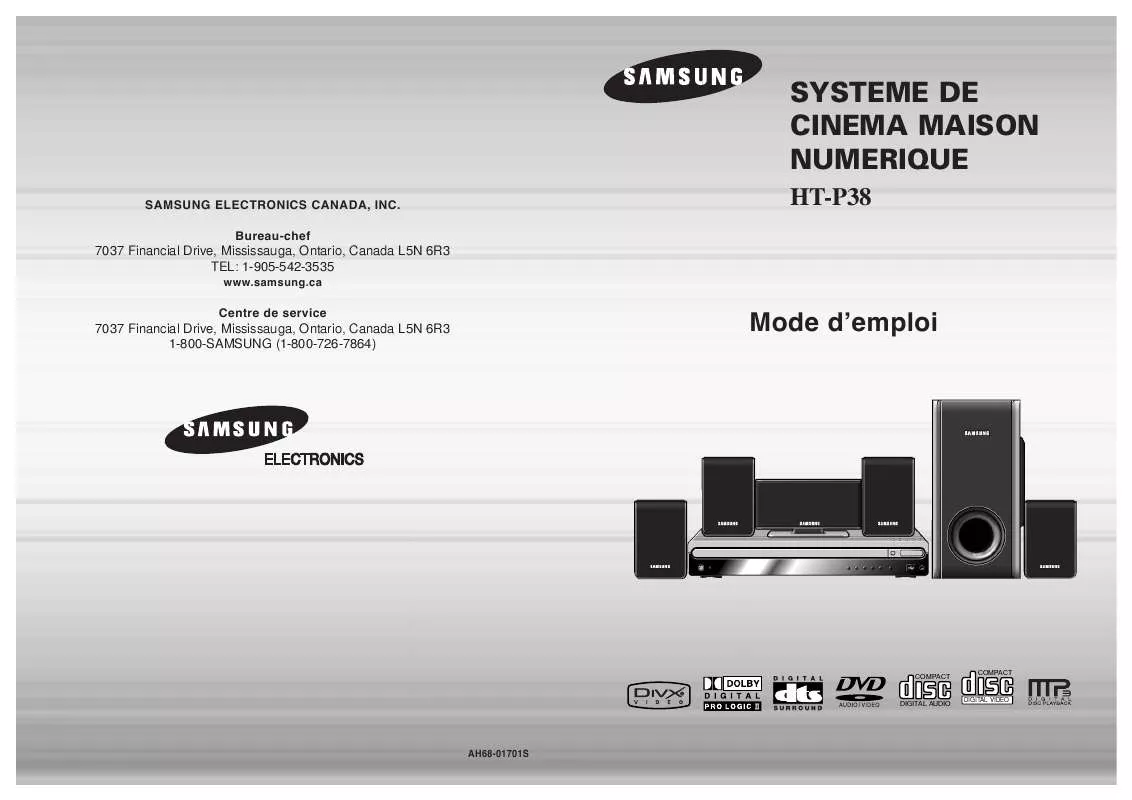 Mode d'emploi SAMSUNG HT-P38