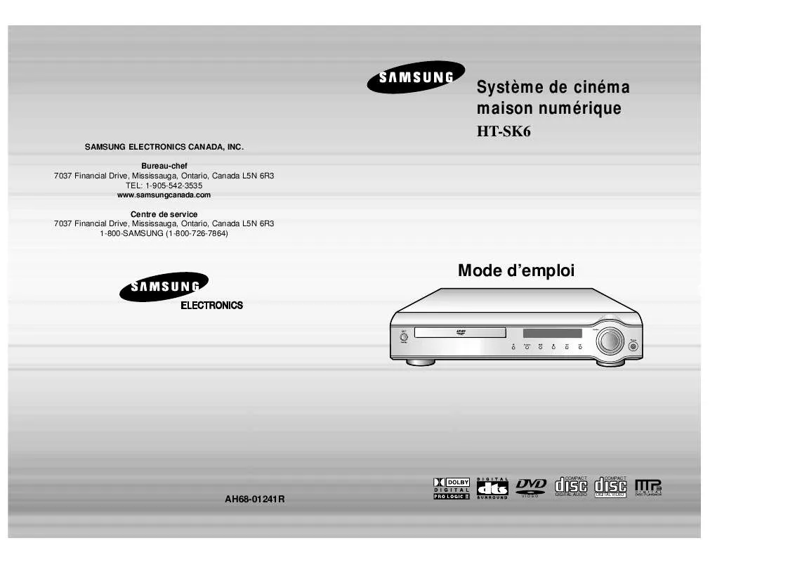 Mode d'emploi SAMSUNG HT-SK6