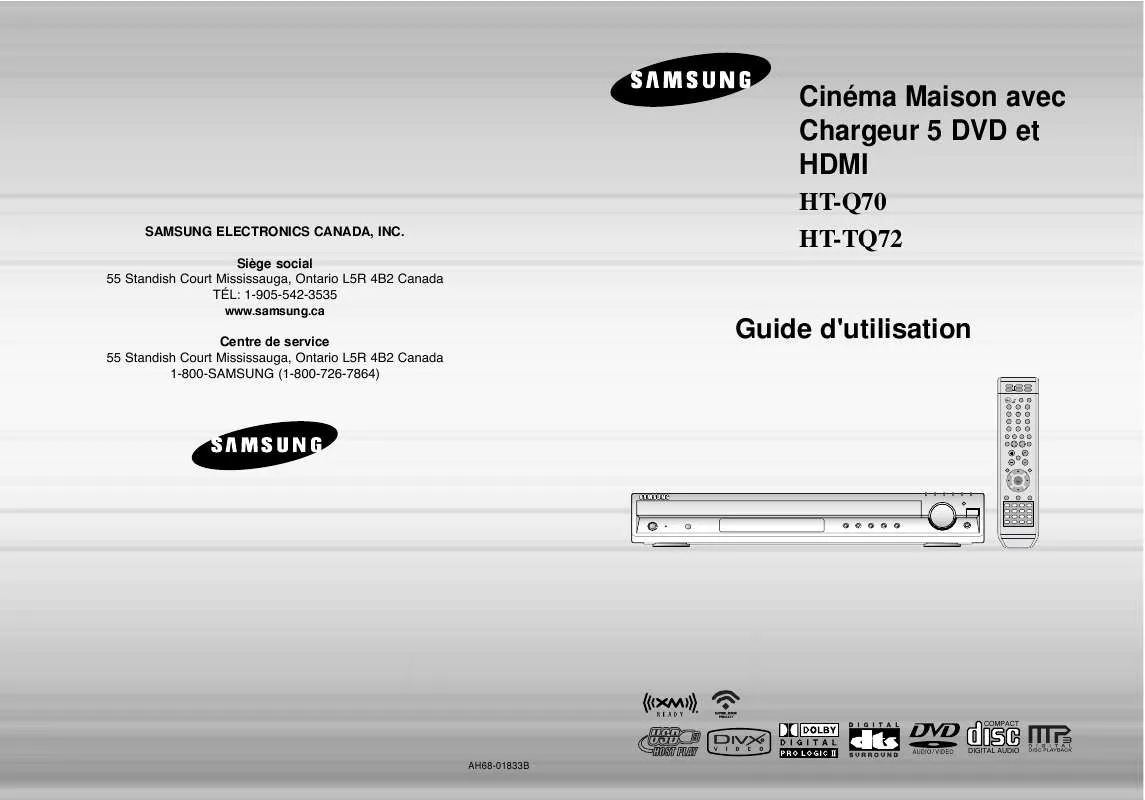 Mode d'emploi SAMSUNG HT-TQ72