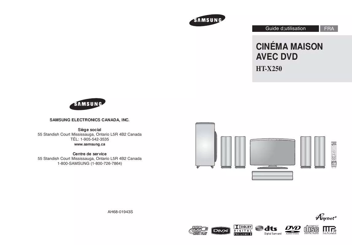 Mode d'emploi SAMSUNG HT-X250