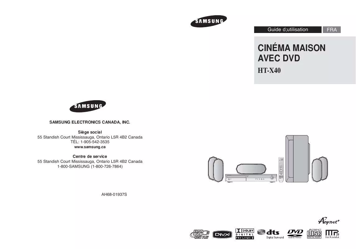 Mode d'emploi SAMSUNG HT-X40