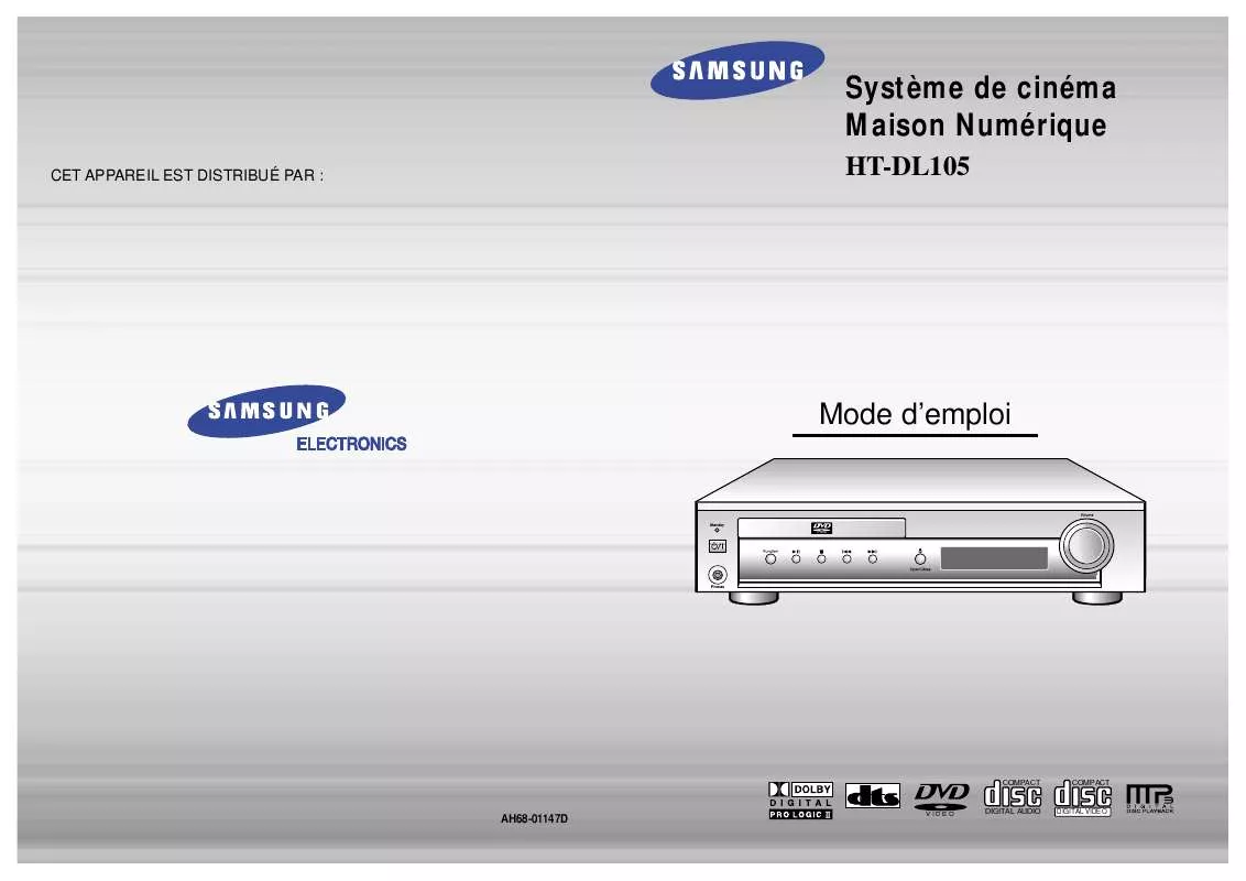 Mode d'emploi SAMSUNG HT-DL105