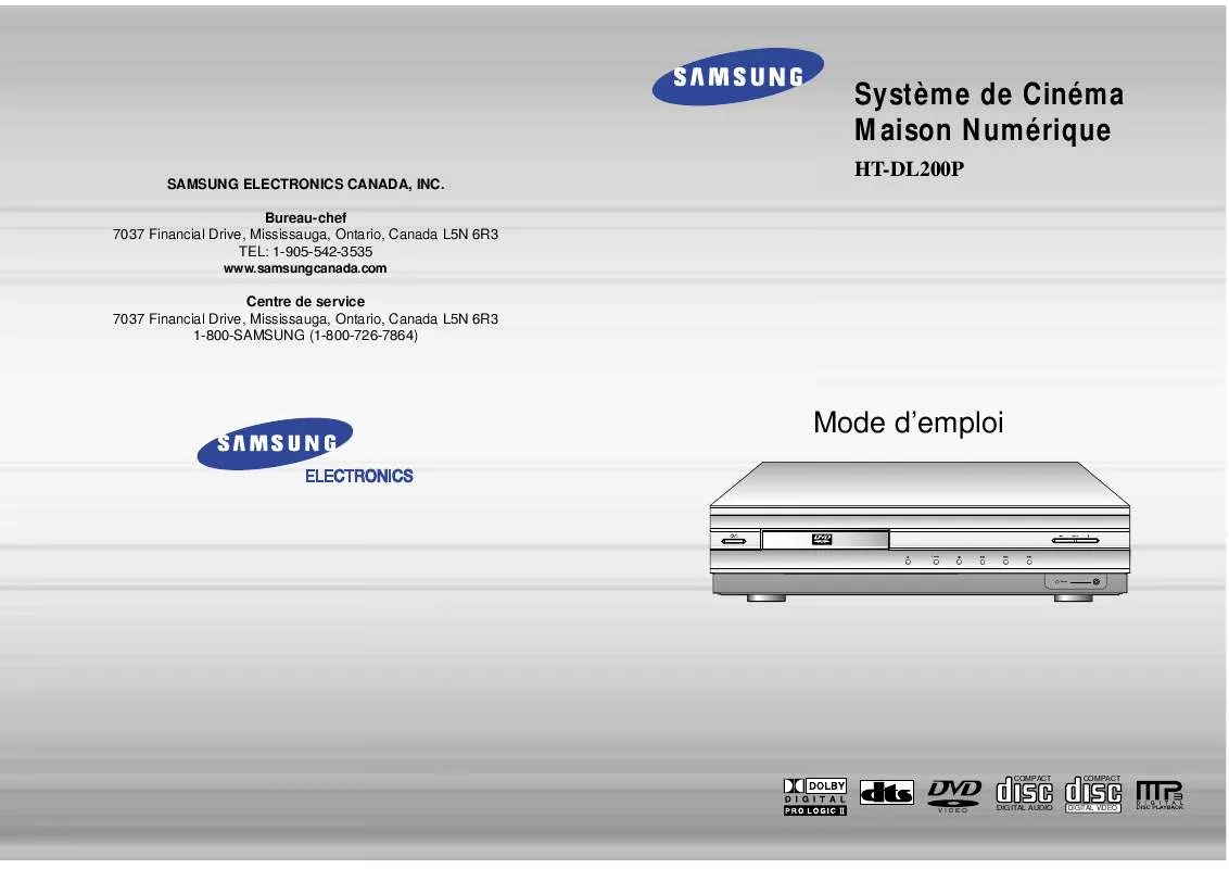 Mode d'emploi SAMSUNG HTDL200PTH-XAC