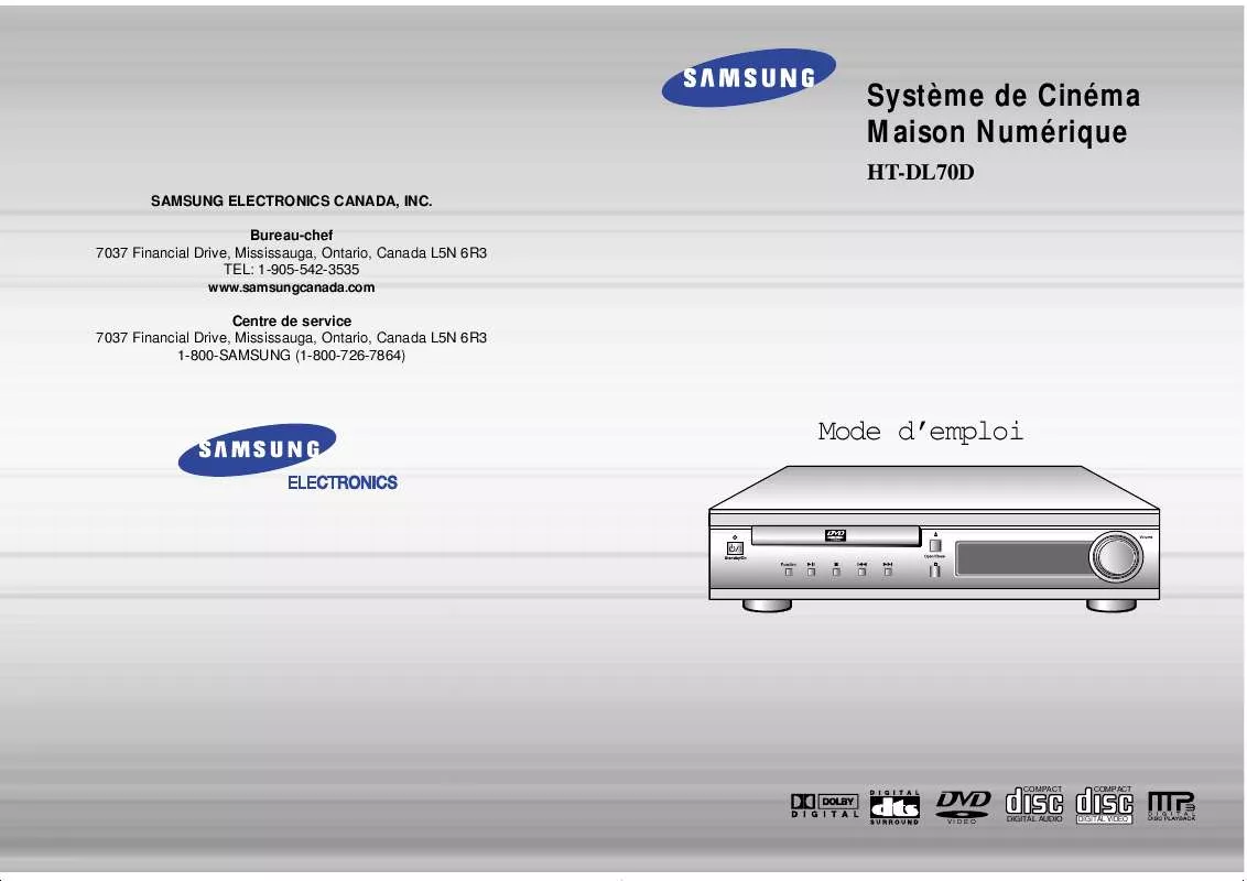 Mode d'emploi SAMSUNG HT-DL70