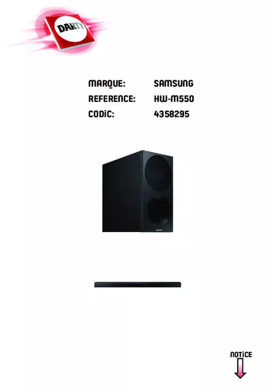 Mode d'emploi SAMSUNG HW-MS550