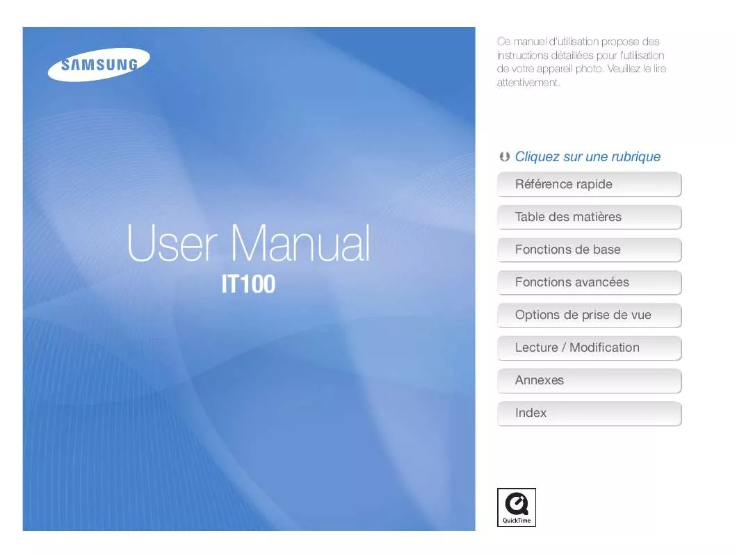 Mode d'emploi SAMSUNG IT100 SILVER