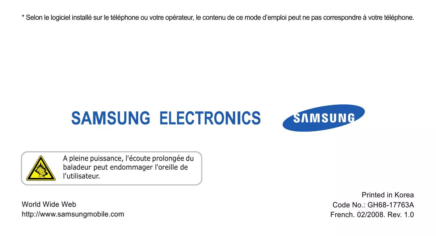 Mode d'emploi SAMSUNG L170