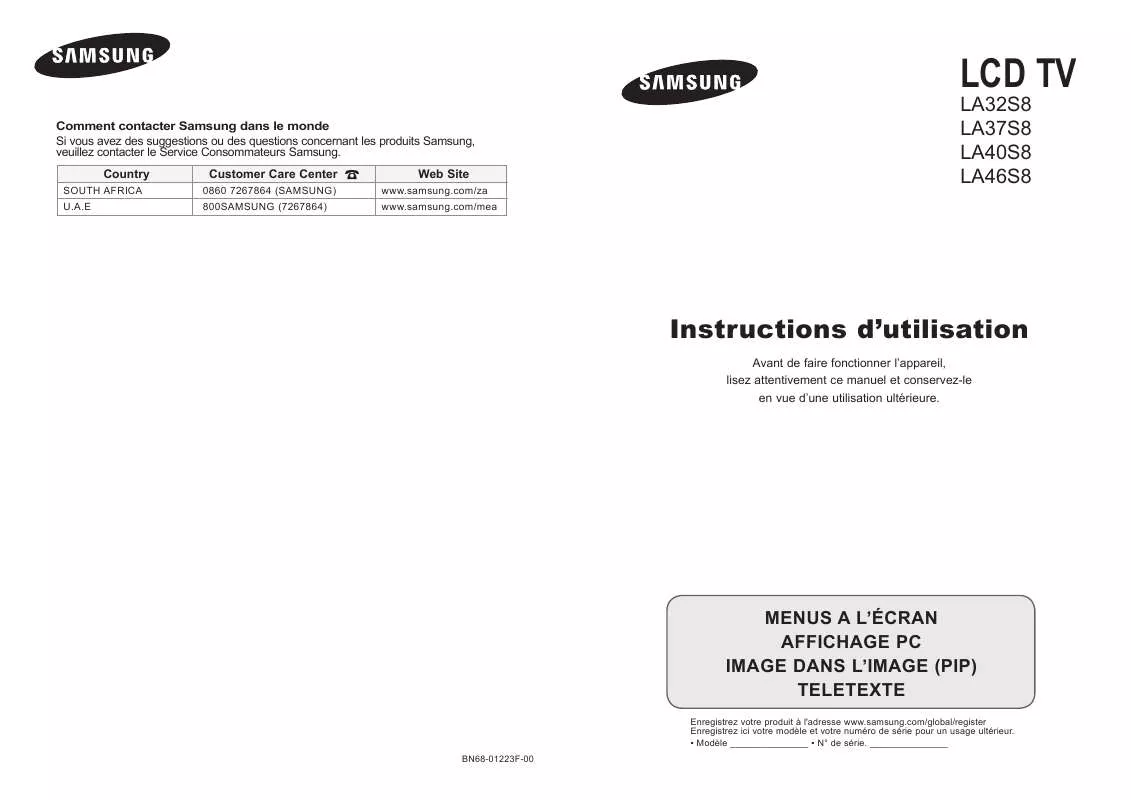 Mode d'emploi SAMSUNG LA46S81B