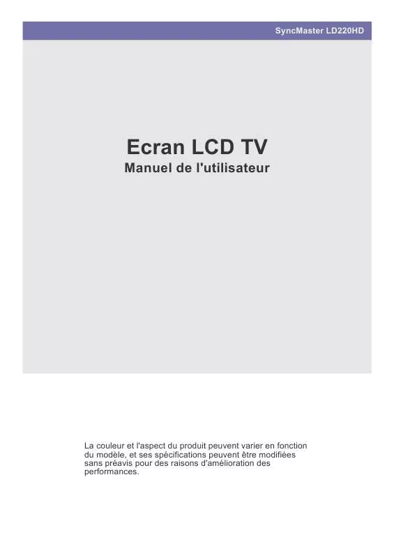 Mode d'emploi SAMSUNG LD220HD