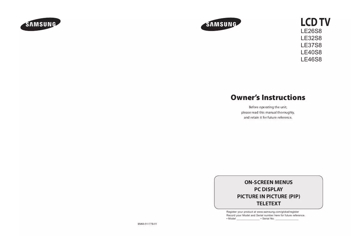 Mode d'emploi SAMSUNG LE 37S81B